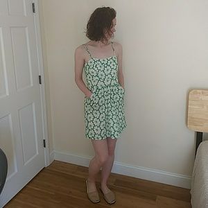 Summer Dress Green/Ivory Floral. Medium